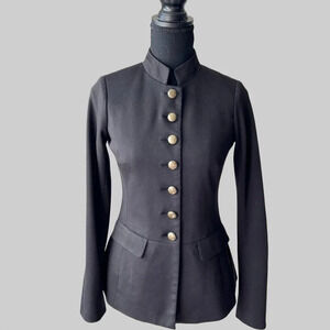 Tobias Black Military Style Button Down Fitted Blazer